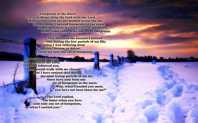 Footprints in Snow — White, Dramatic