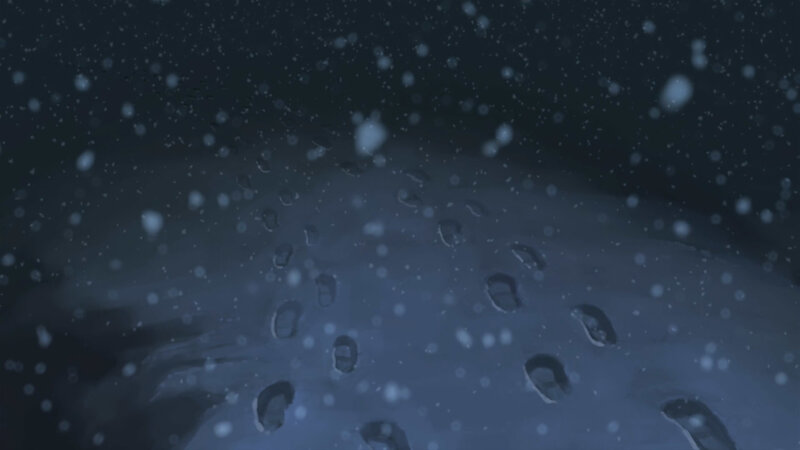Footprints in the snow