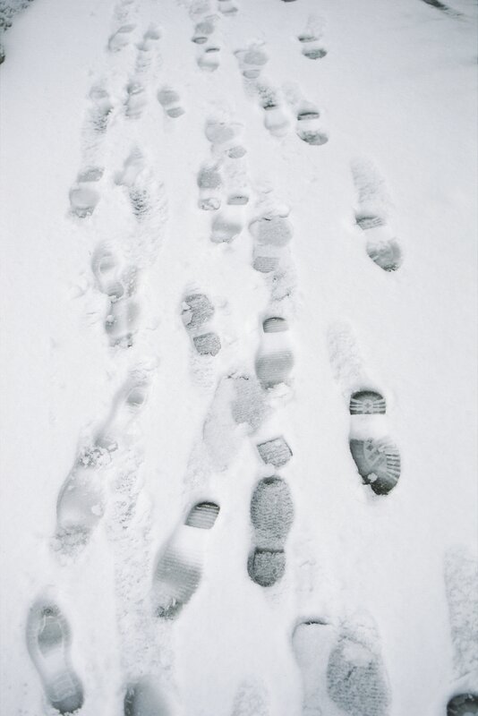 Footprints in the snow