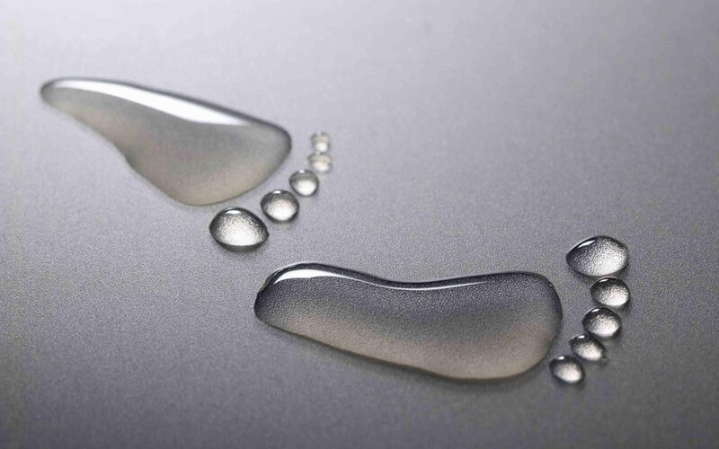 footprints made of water