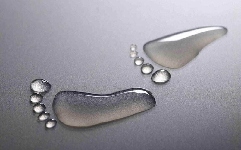 footprints made of water