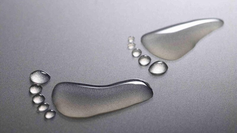 footprints made of water