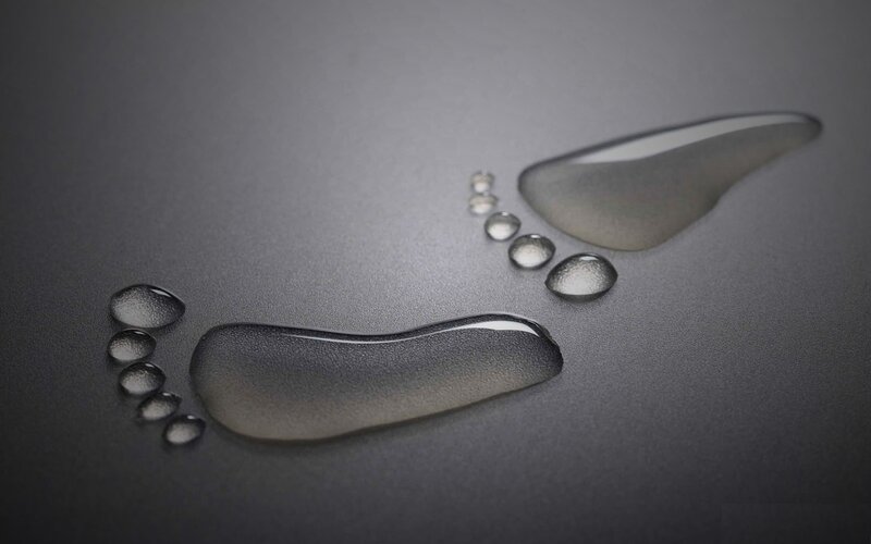 footprints made of water