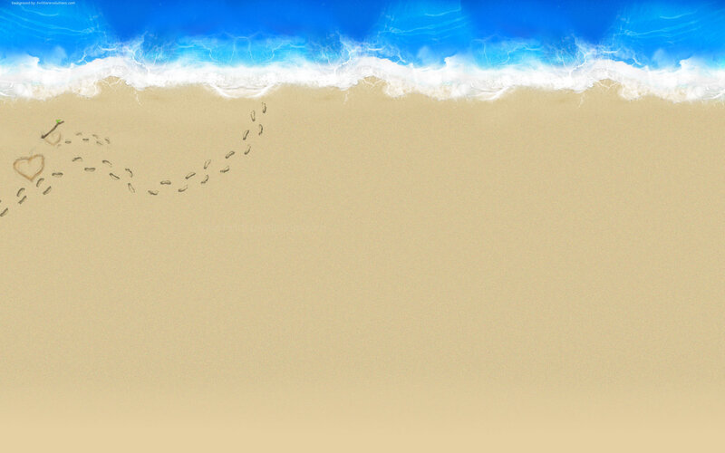 Footprints on a sandy beach