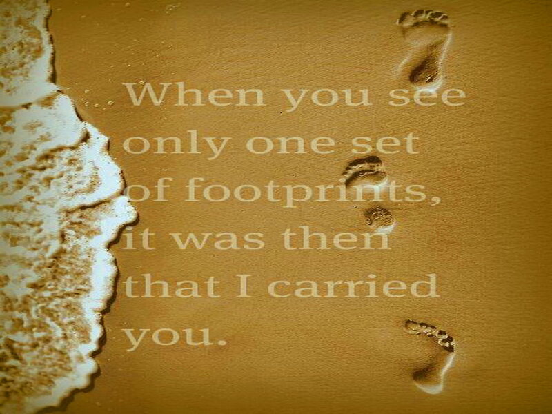 Footprints on Beach — Brown, Reflective