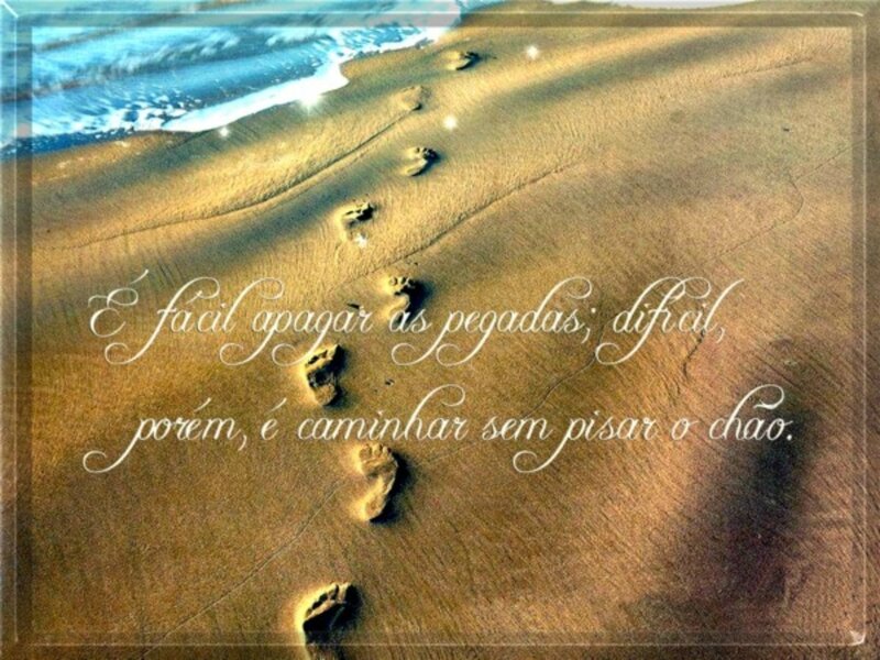 Footprints on Beach — Brown, Serene