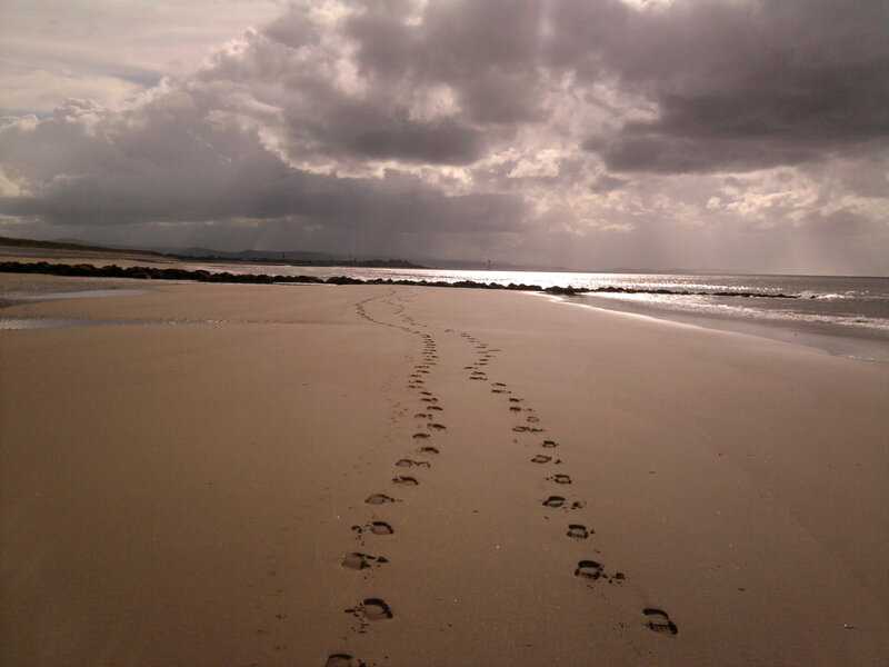 Footprints on Beach — Brown