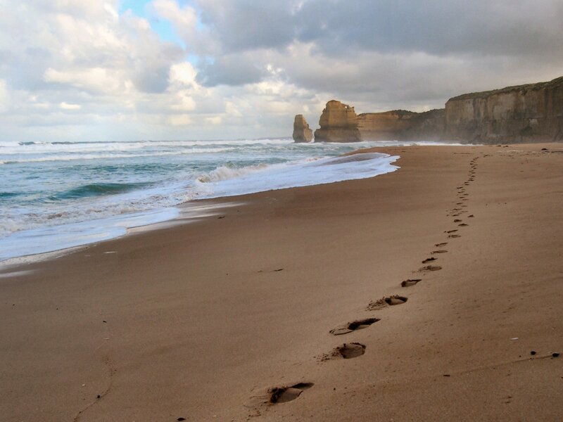 Footprints on Beach