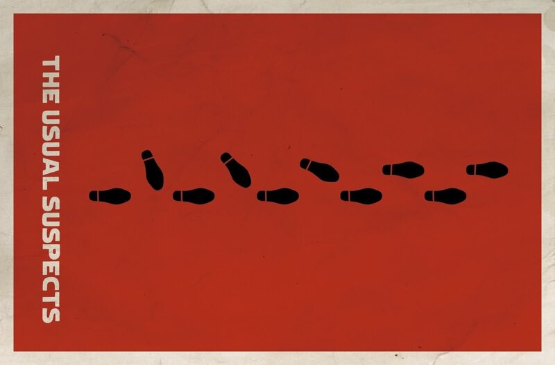 Footprints on Red Background — Suspenseful