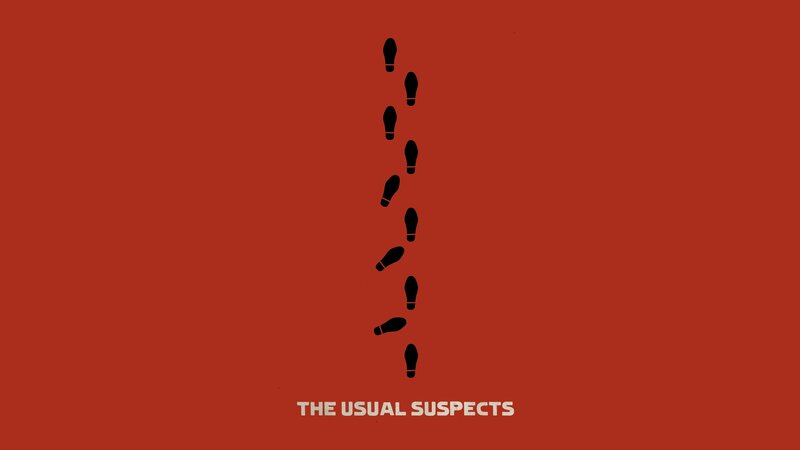 Footprints on Red Background