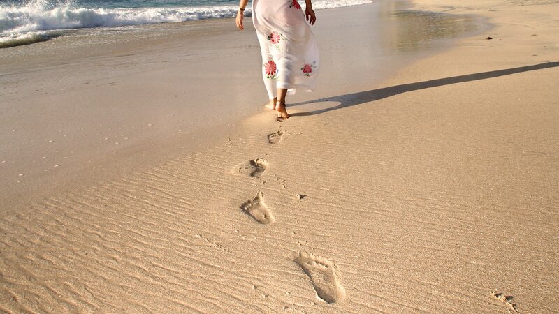 Footprints on the beach