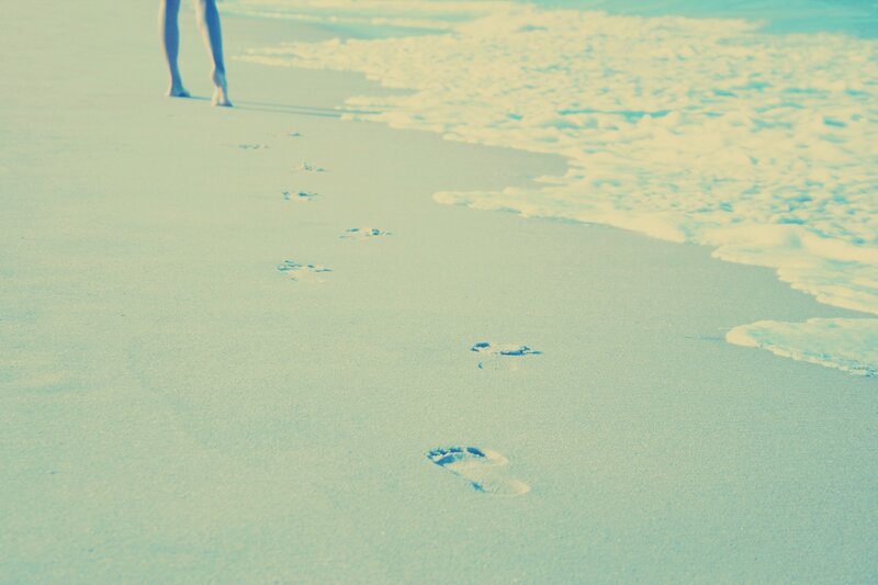 Footprints on the beach