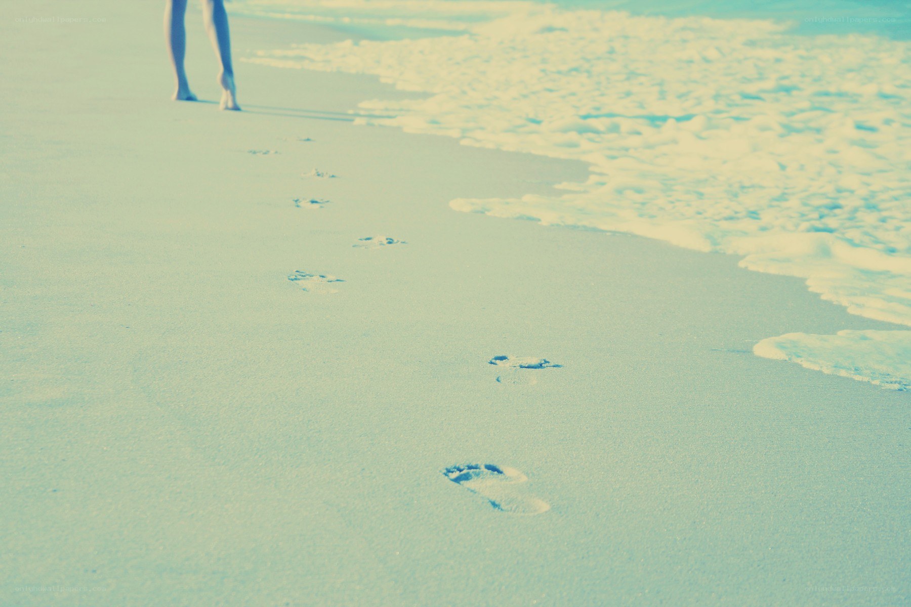 Footprints on the beach