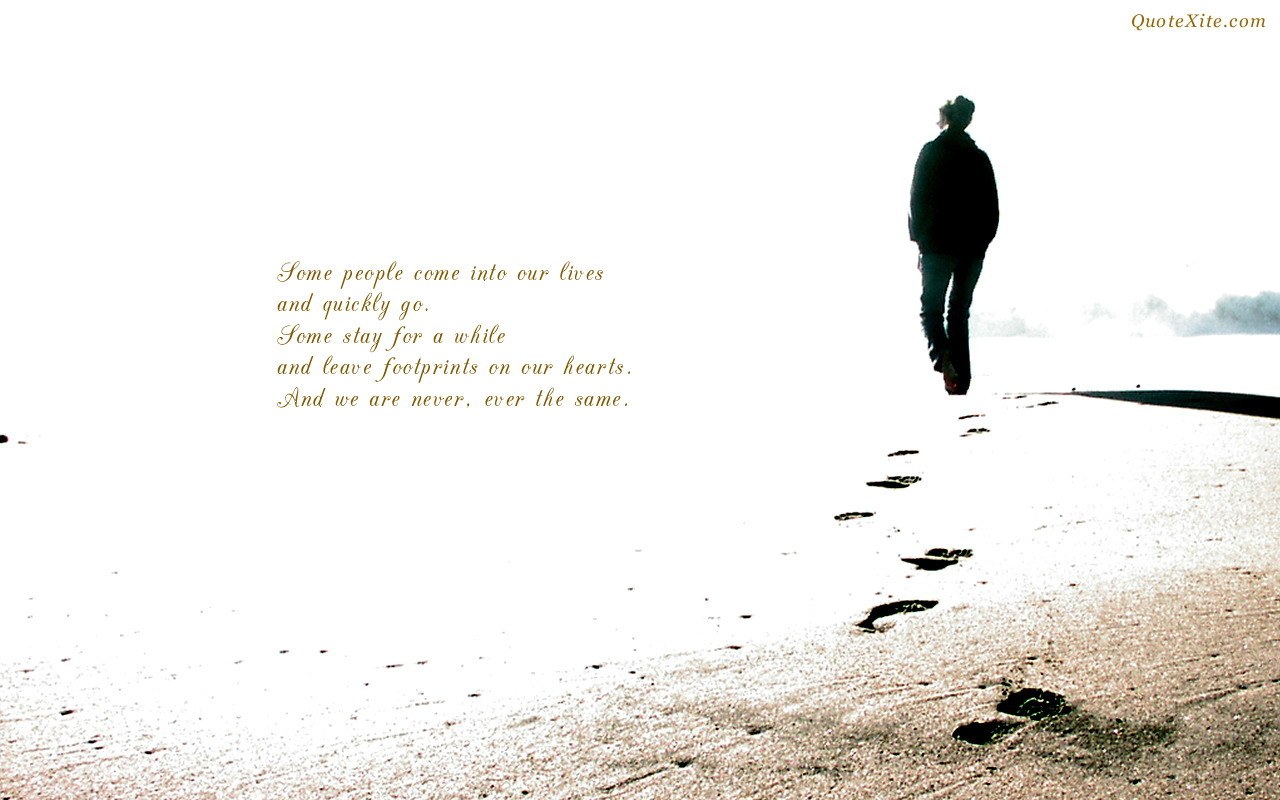 Footprints on the beach