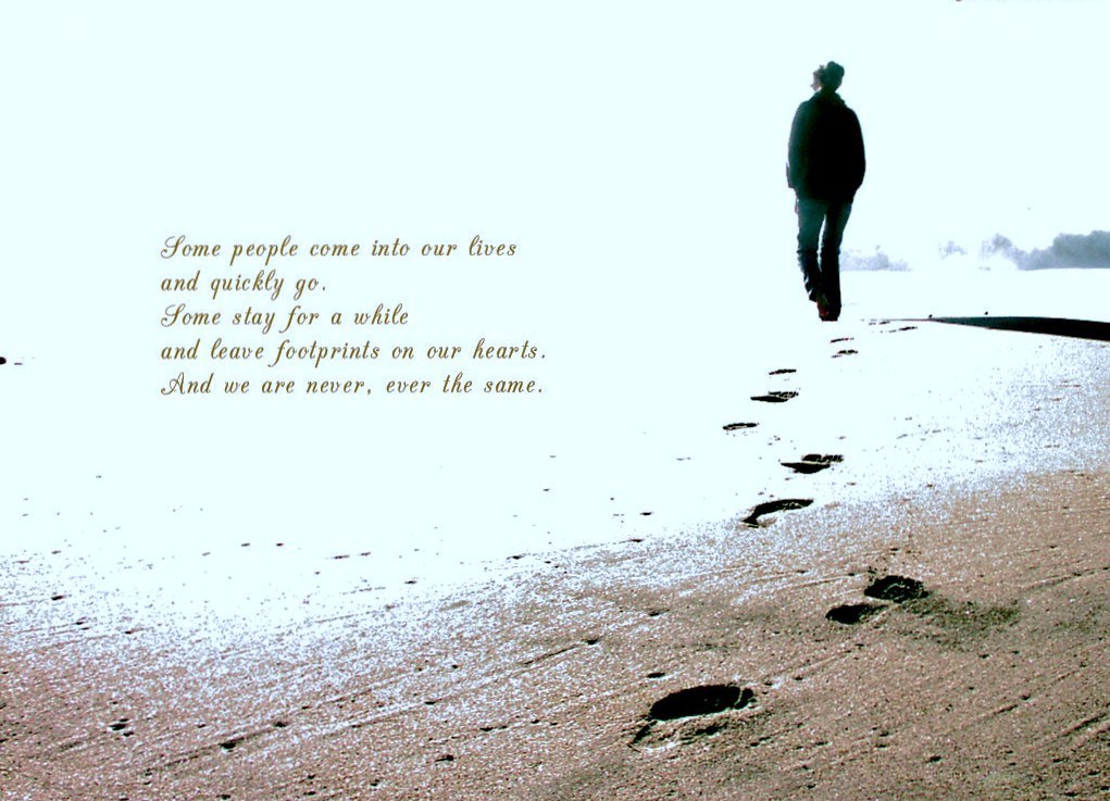 Footprints on the beach