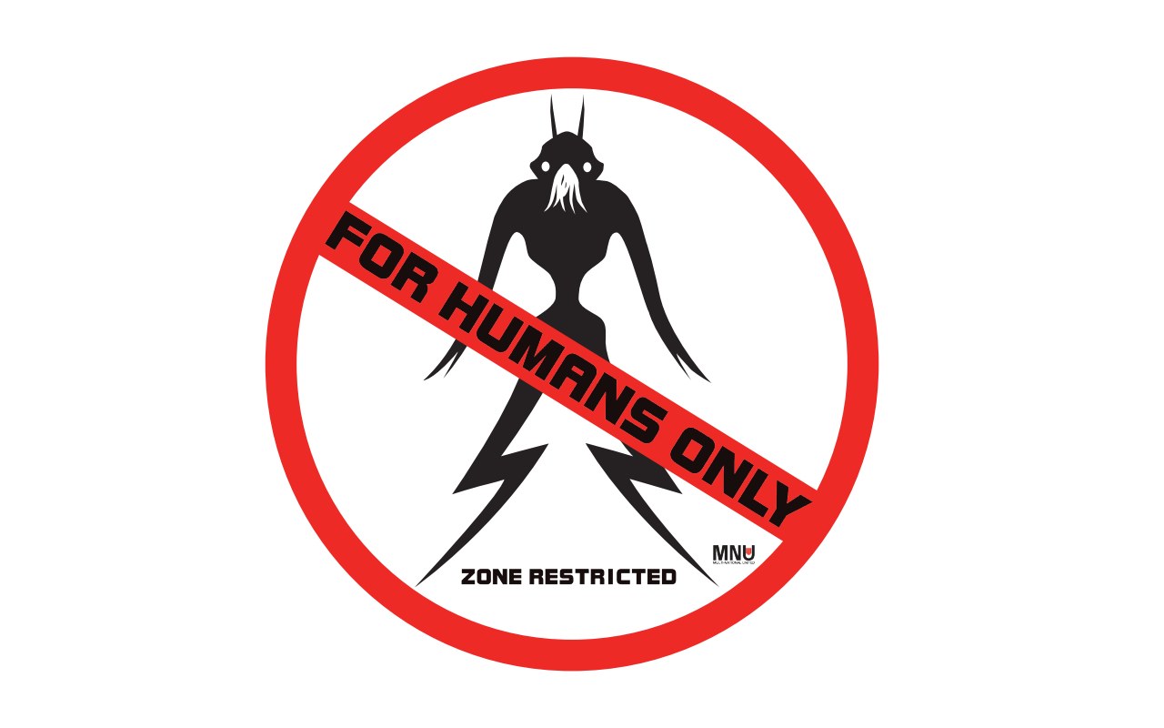 For Humans Only sign