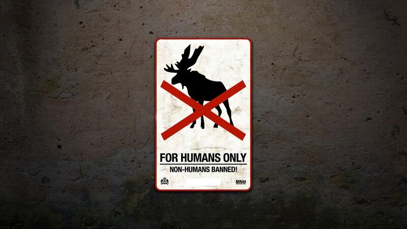 For Humans Only sign