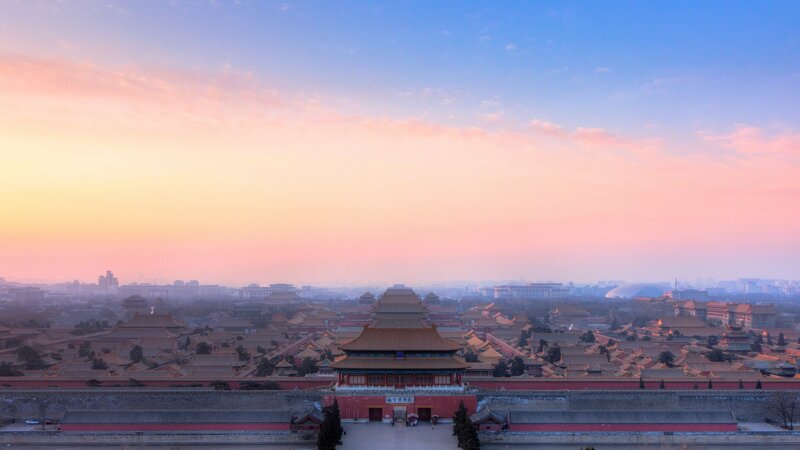 Forbidden City at Sunrise — Blue, Serene