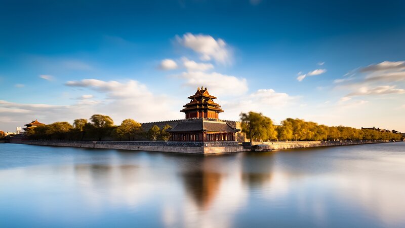 Forbidden City Corner Tower — Blue