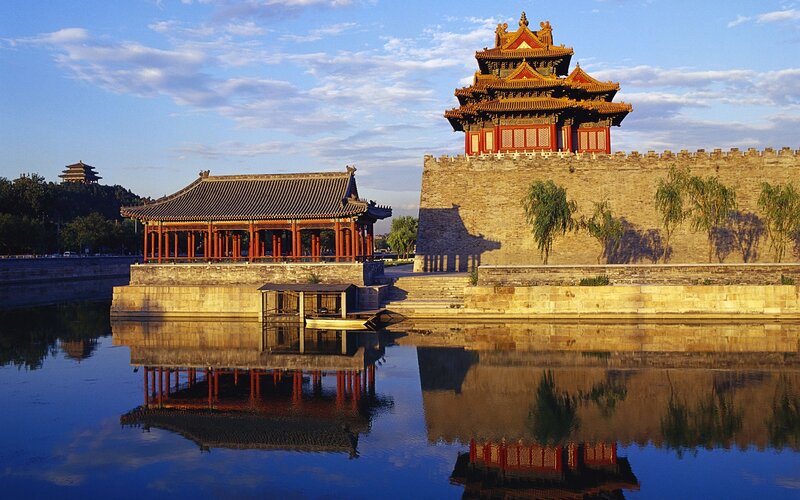 Forbidden City gate and moat