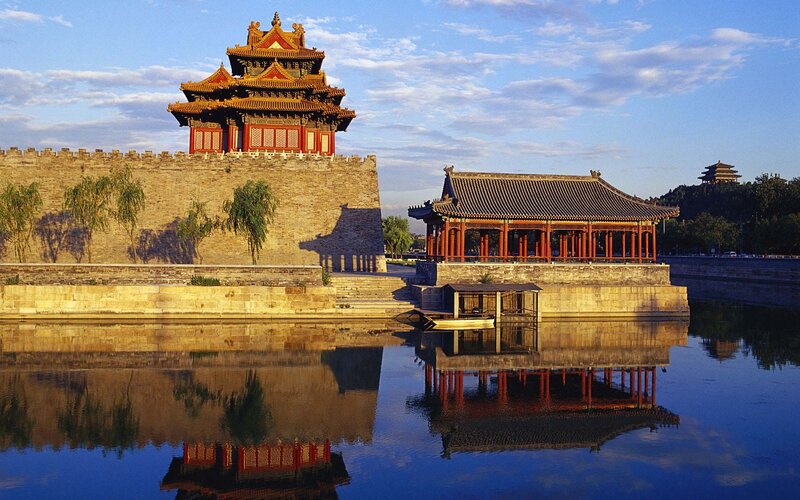 Forbidden City Gate — Blue