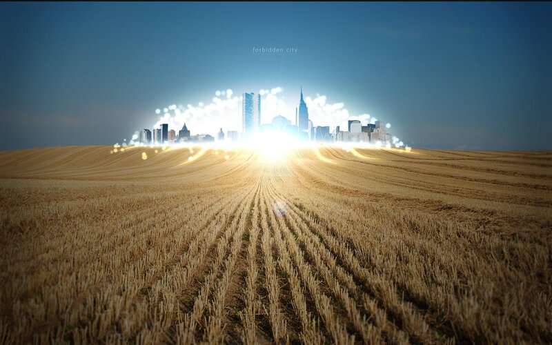 Forbidden city in a field