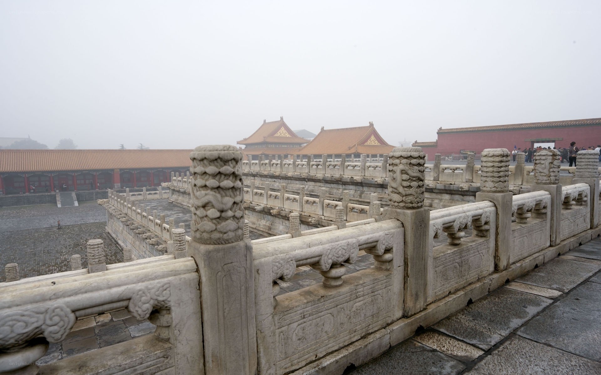 Forbidden City in fog