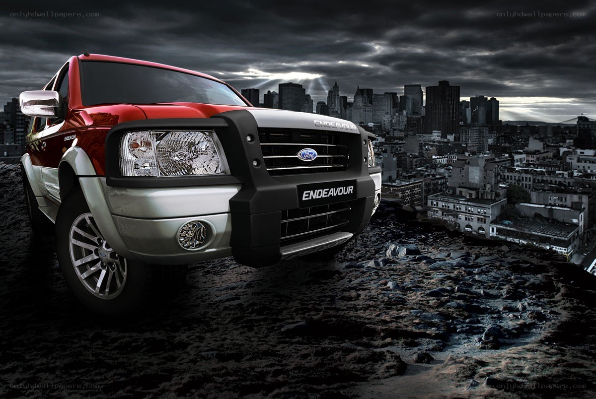 Ford Endeavour in urban landscape