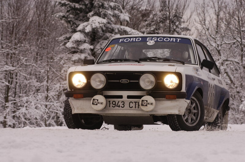 Ford Escort rally car in snow