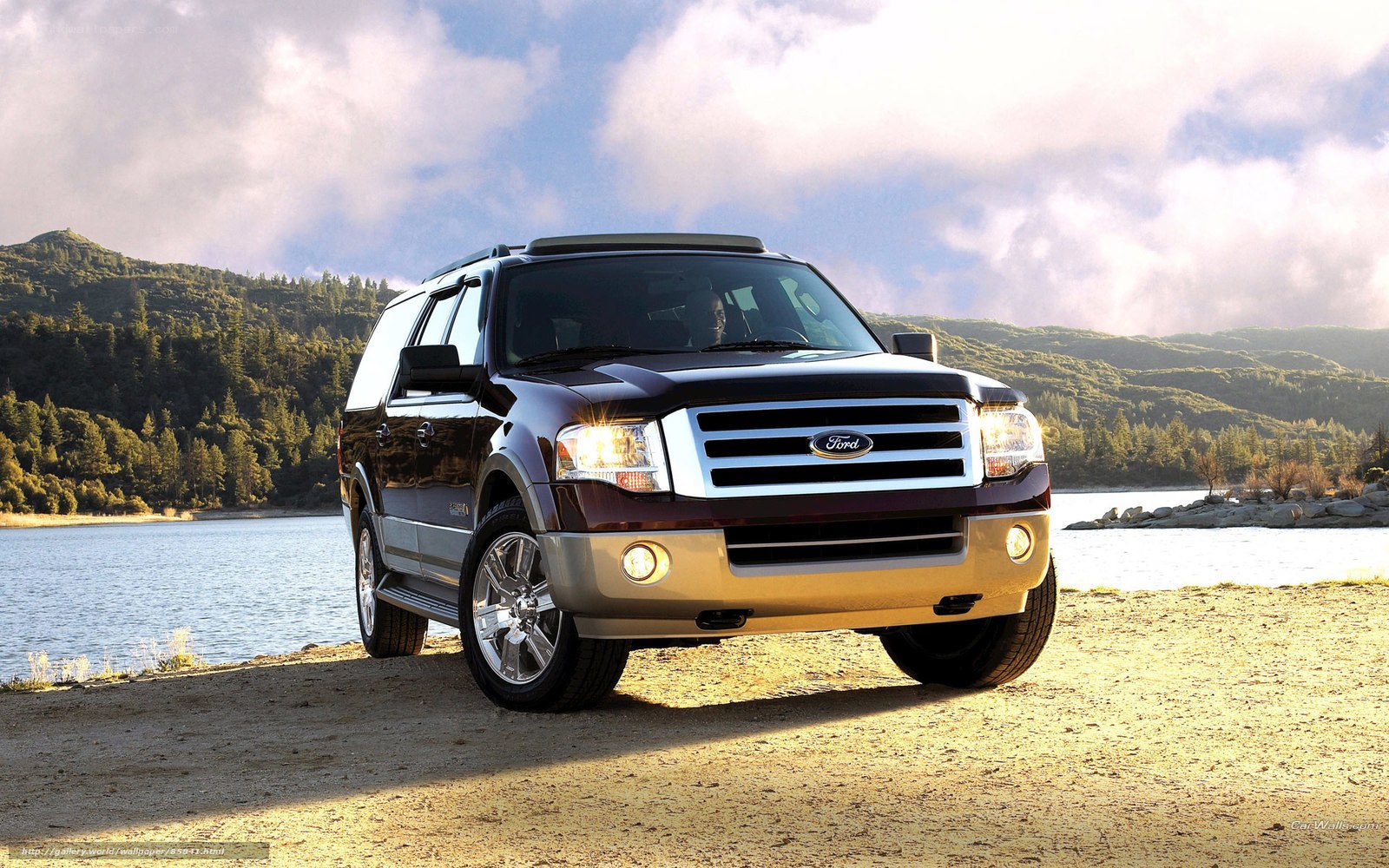 Ford Expedition by a lake