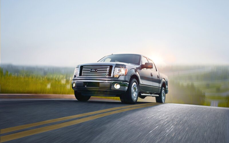 Ford F-150 on a country road
