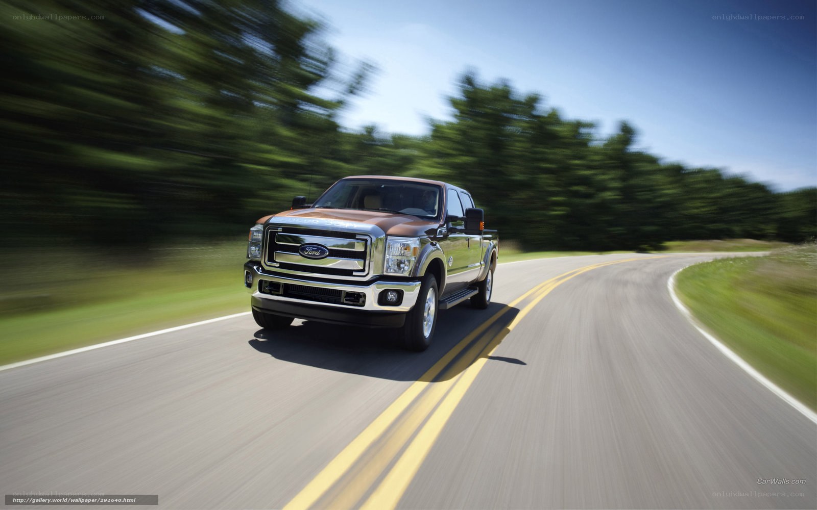 Ford F-250 driving on road