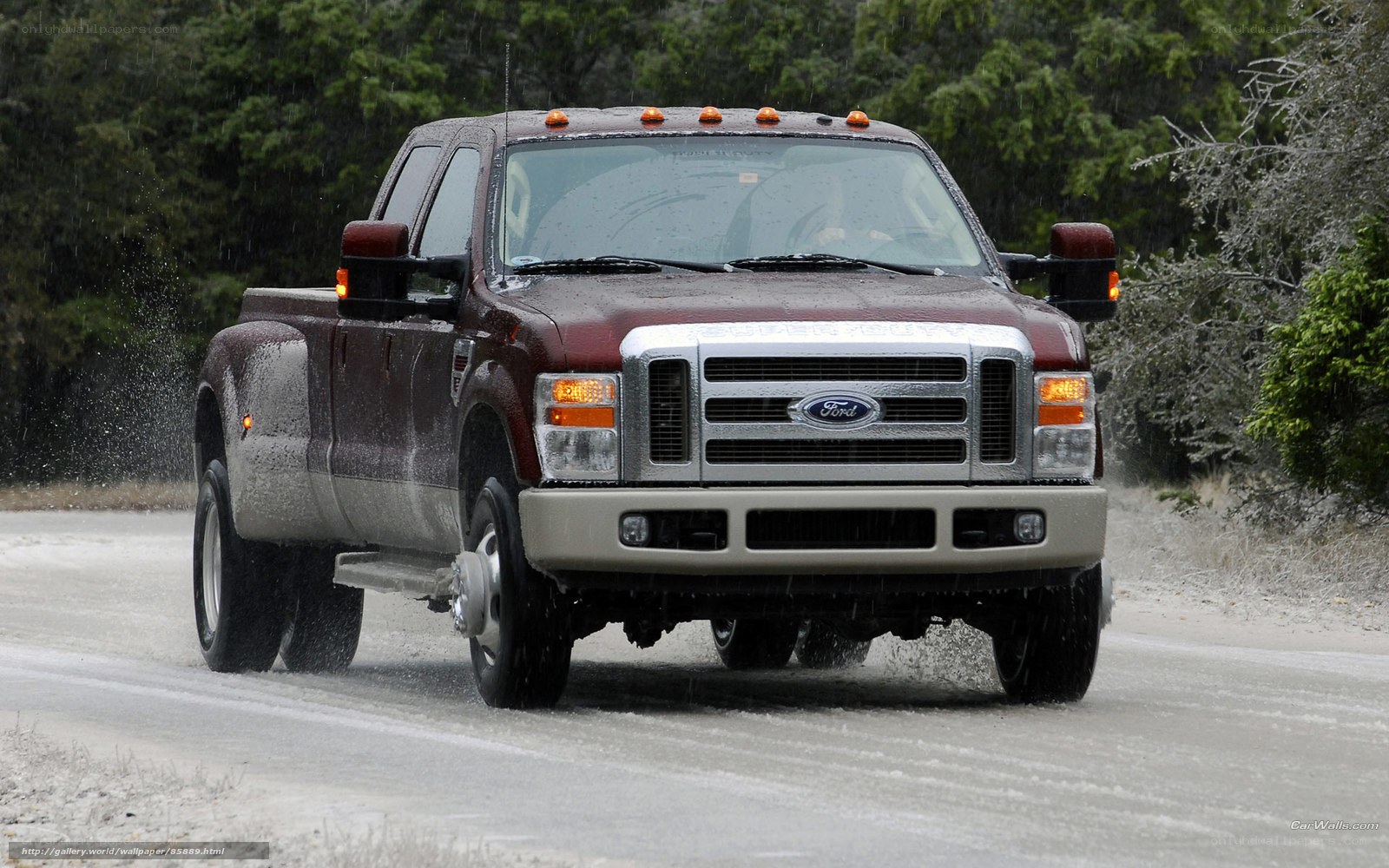 Ford F-250 in rain