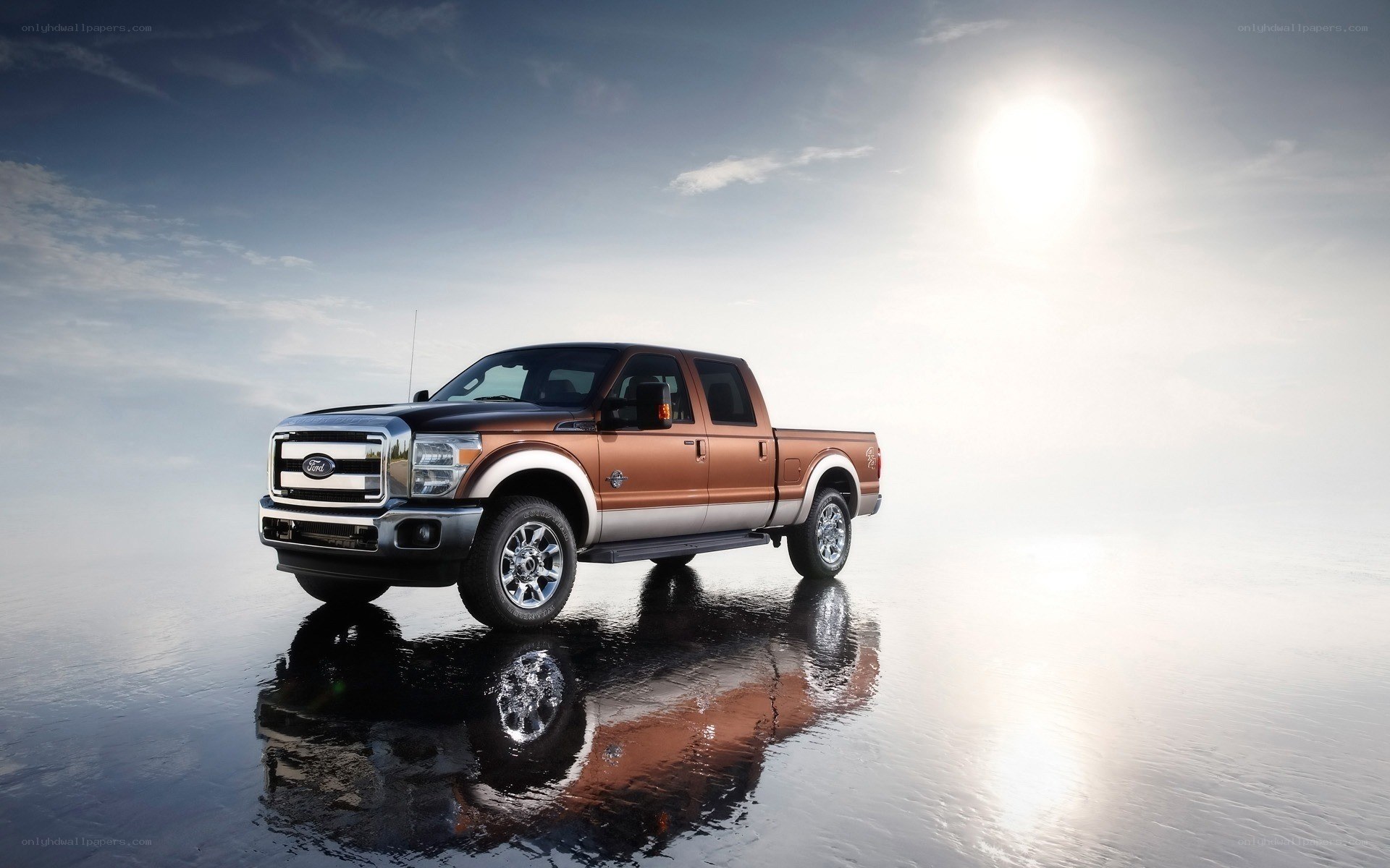 Ford F-250 on reflective surface