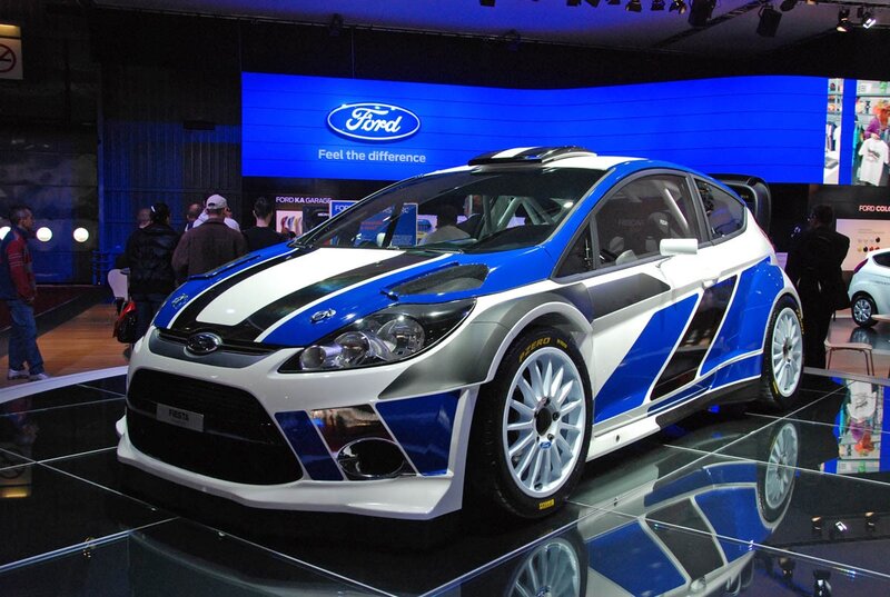 Ford Fiesta rally car on display