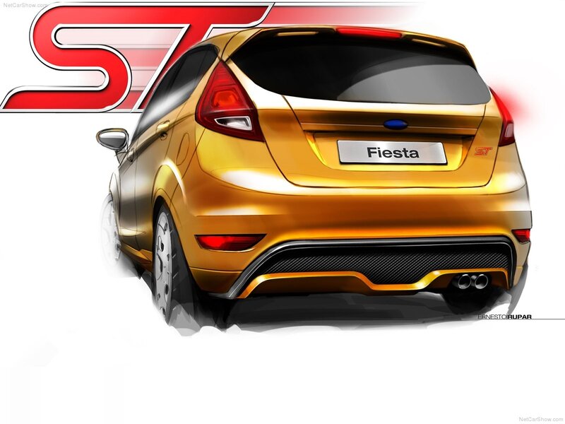 Ford Fiesta ST rear view sketch