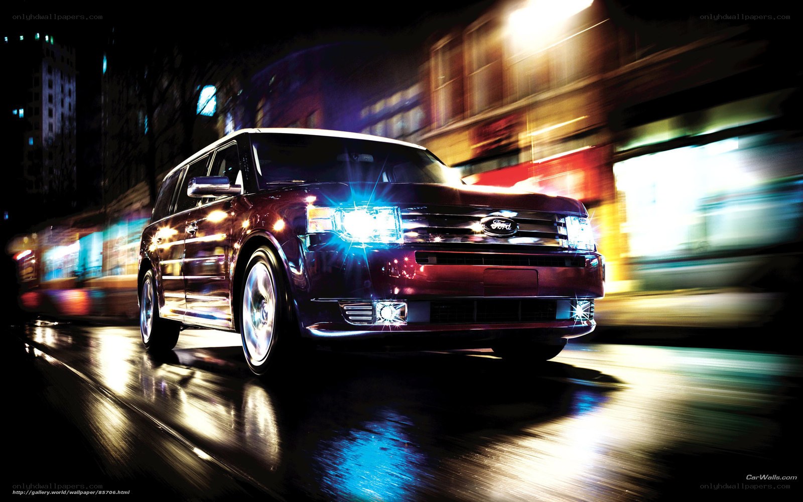 Ford Flex at night in city