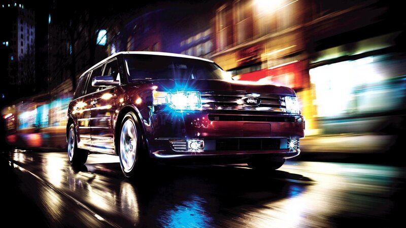 Ford Flex driving at night