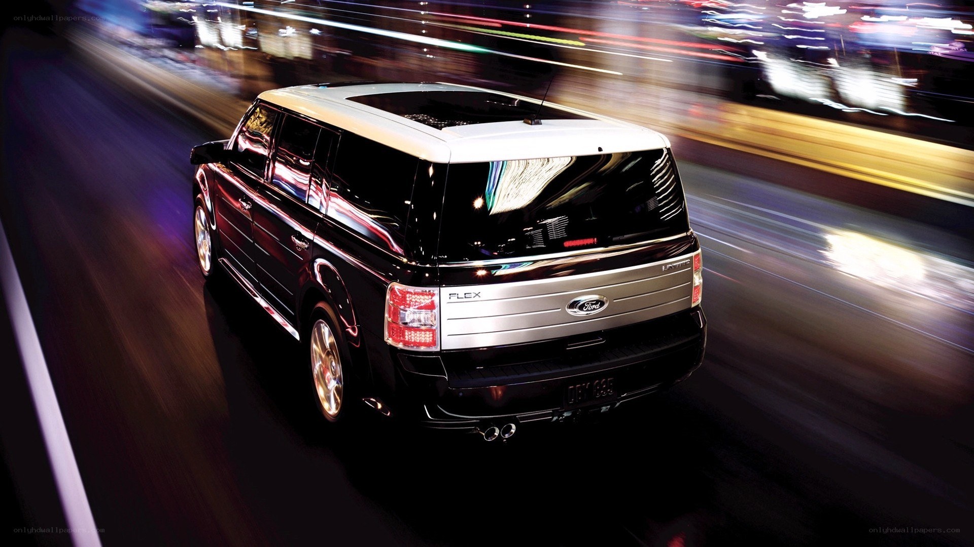 Ford Flex in motion at night