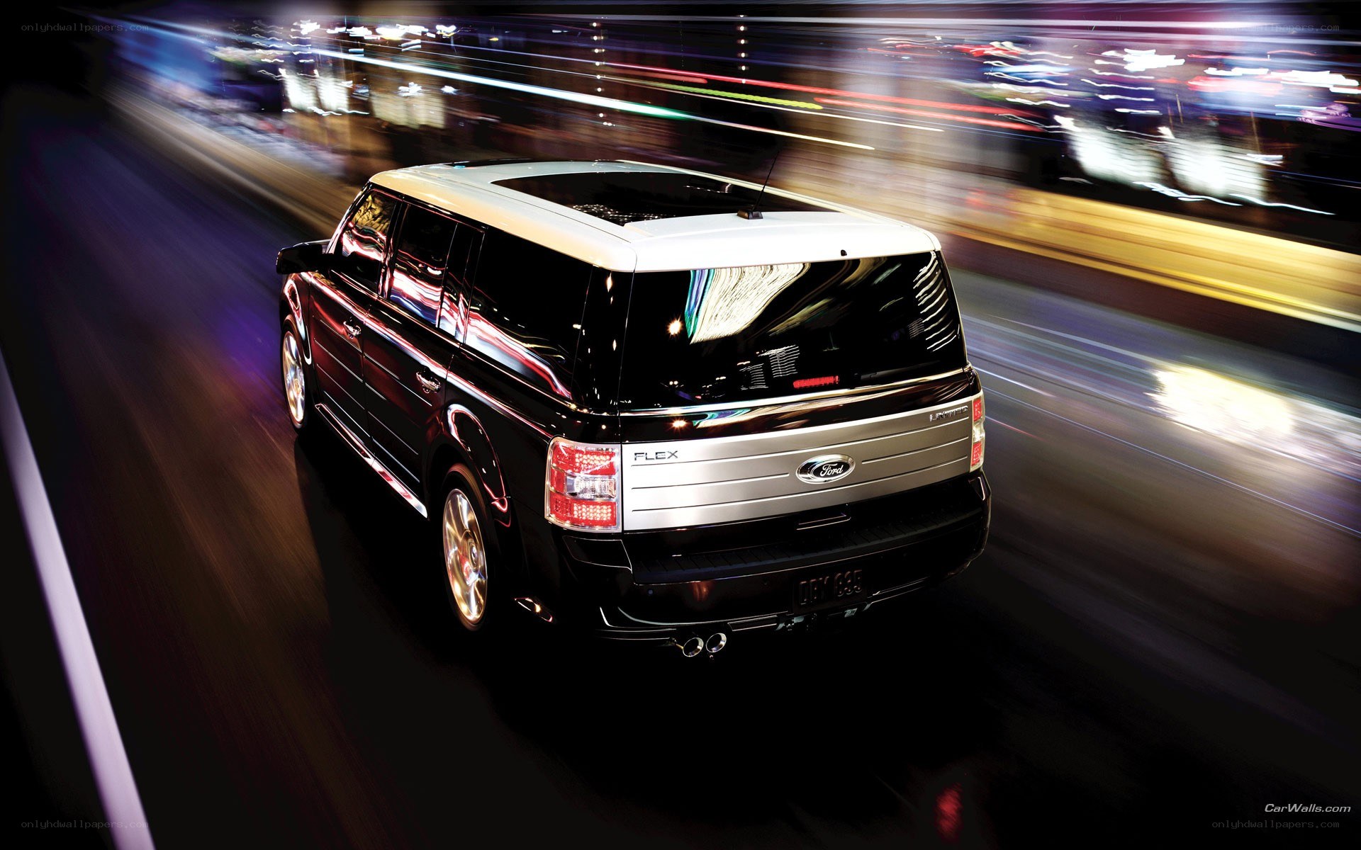 Ford Flex in motion at night