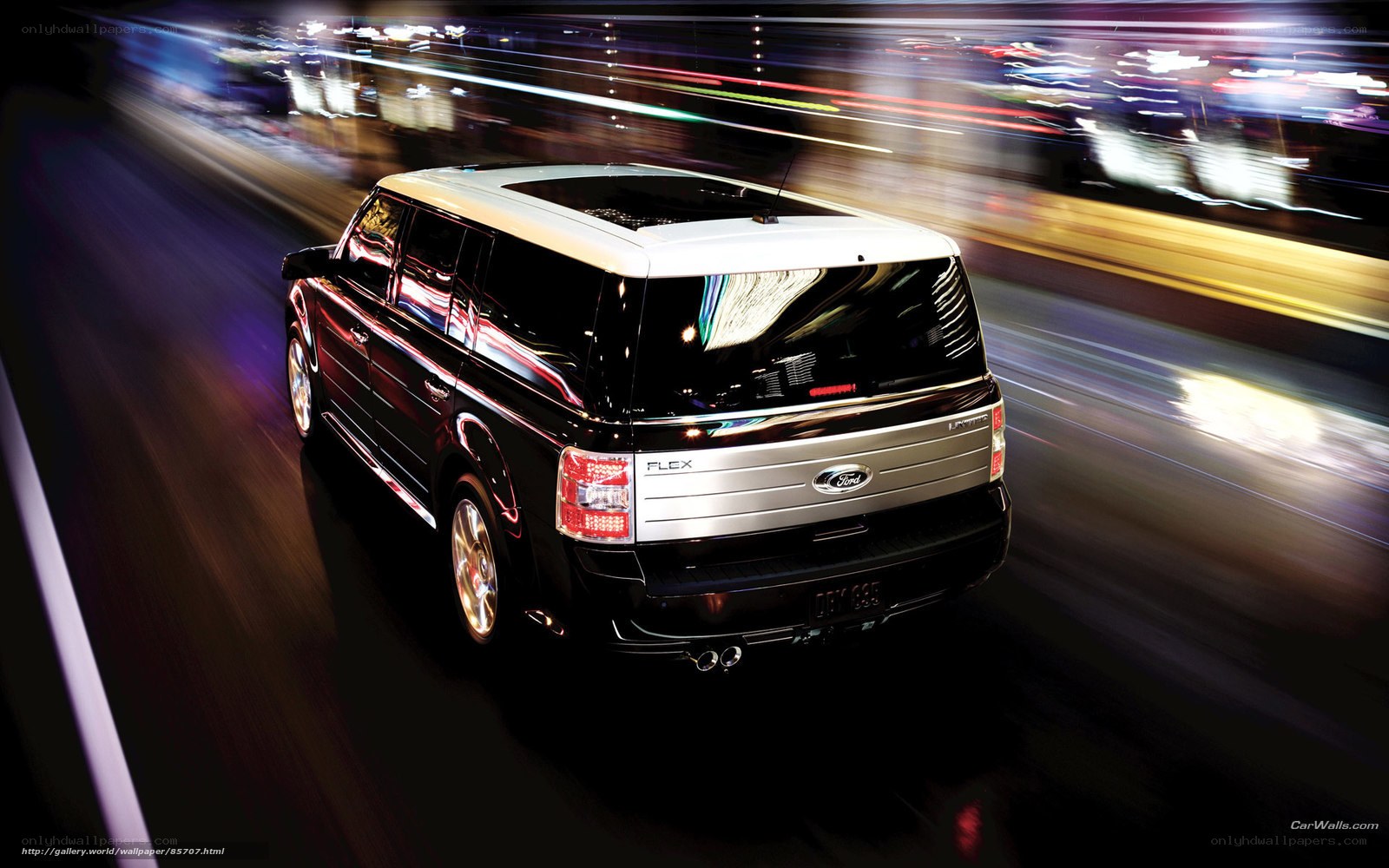 Ford Flex in motion at night