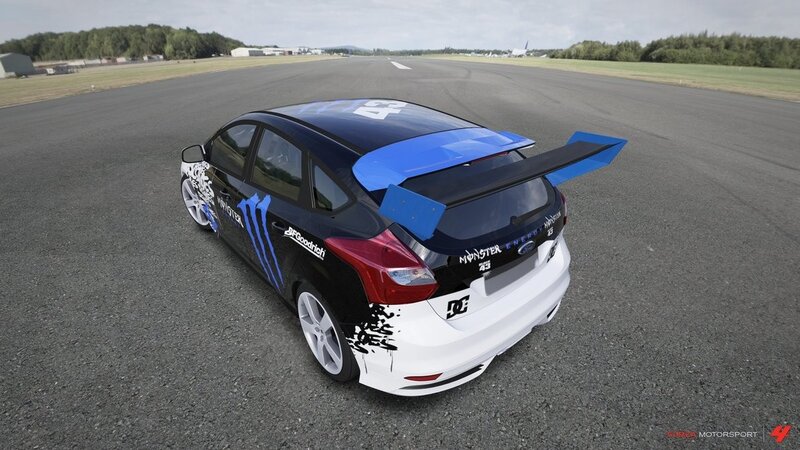 Ford Focus race car on track