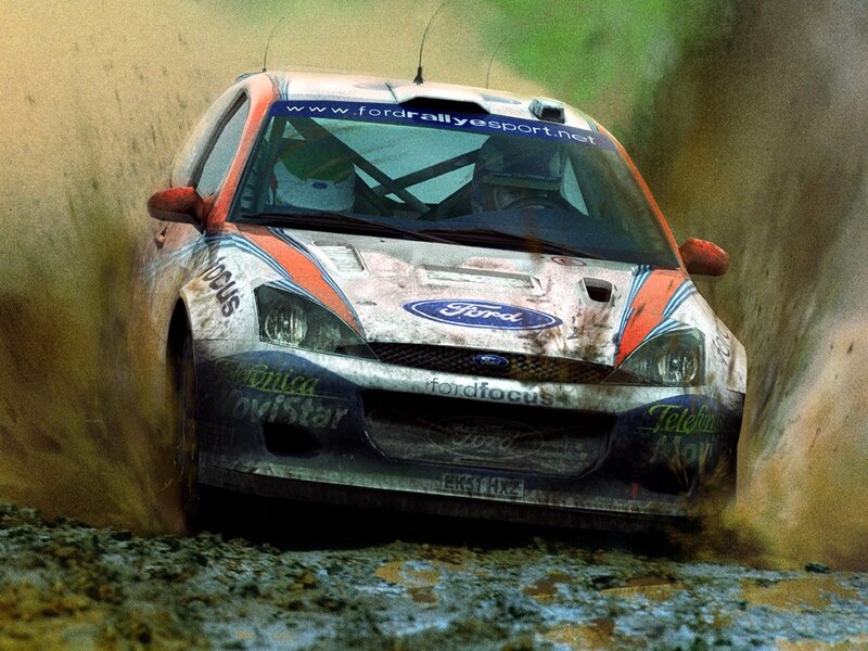 Ford Focus rally car in action