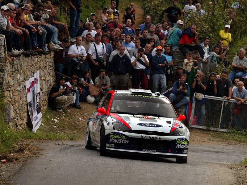 Ford Focus rally car on a road