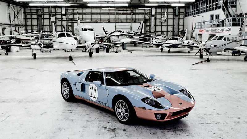 Ford GT in a hangar