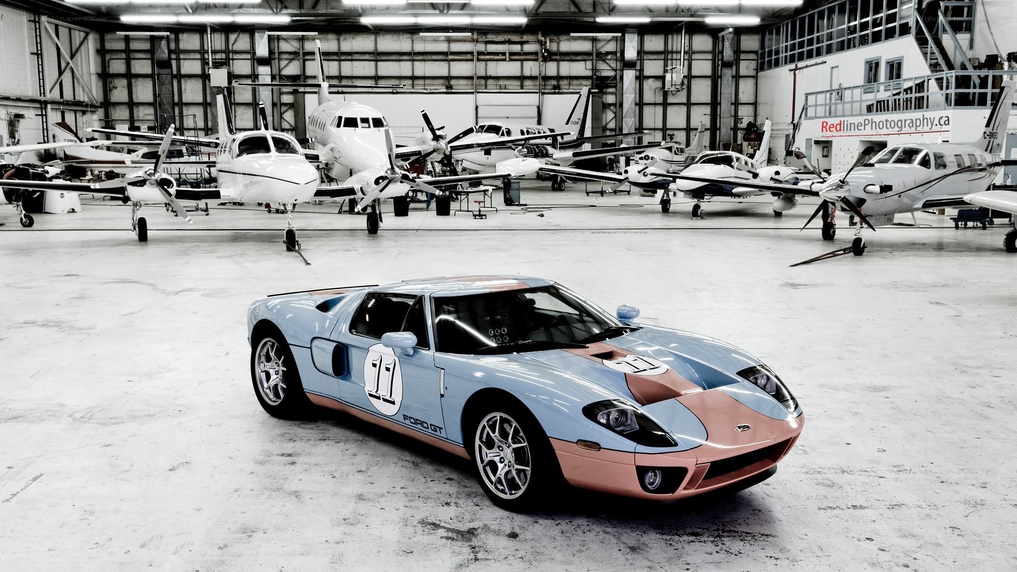 Ford GT in a hangar
