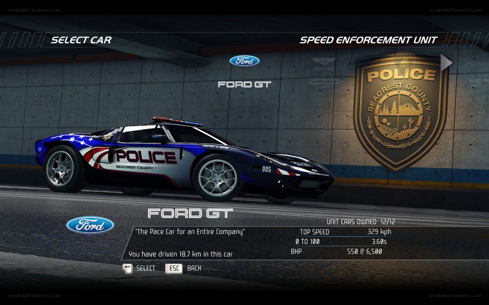 Ford GT police car selection