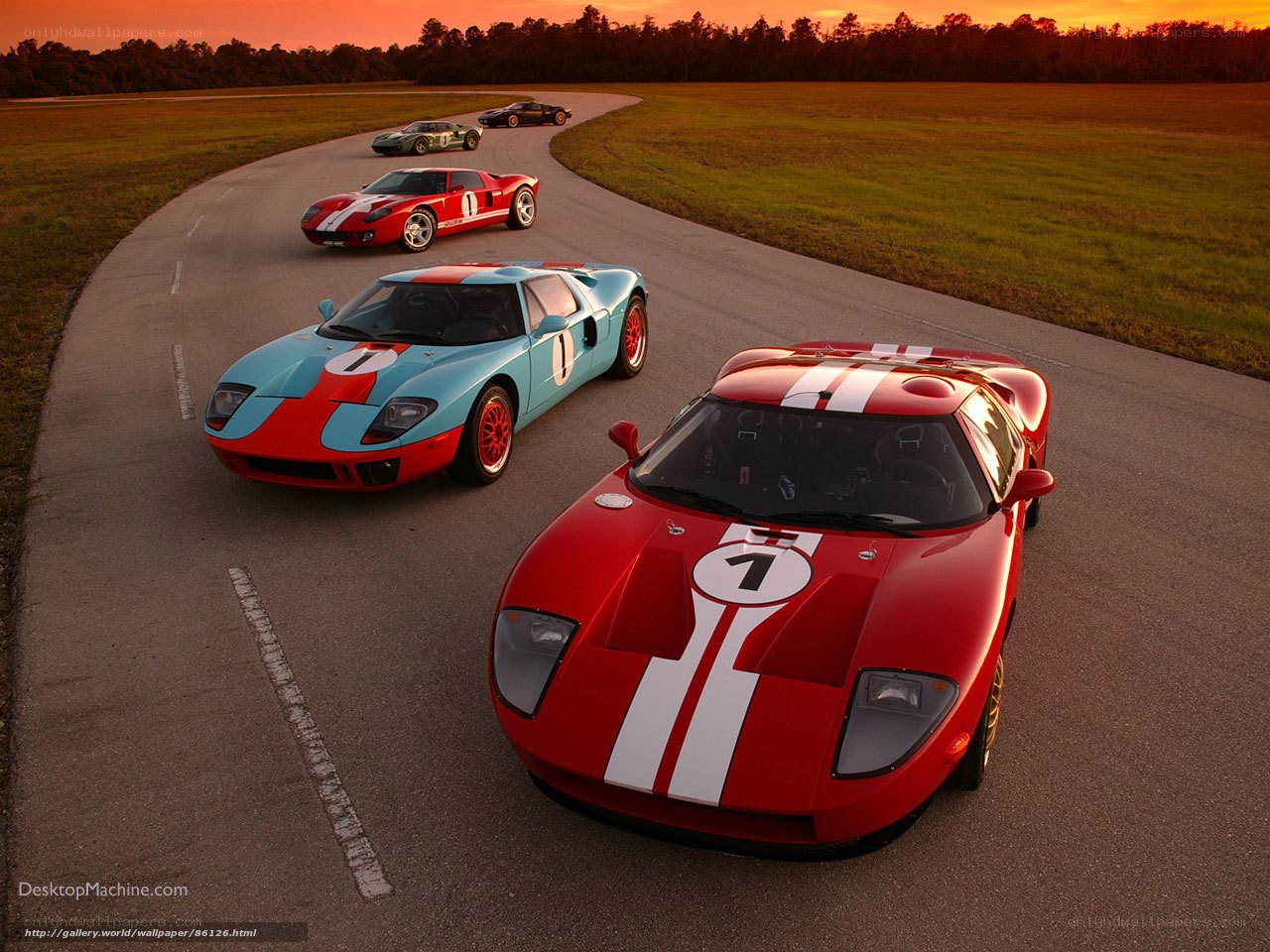 Ford GT race cars on track