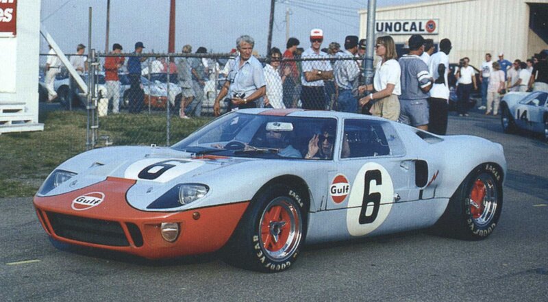 Ford GT40 race car at a track