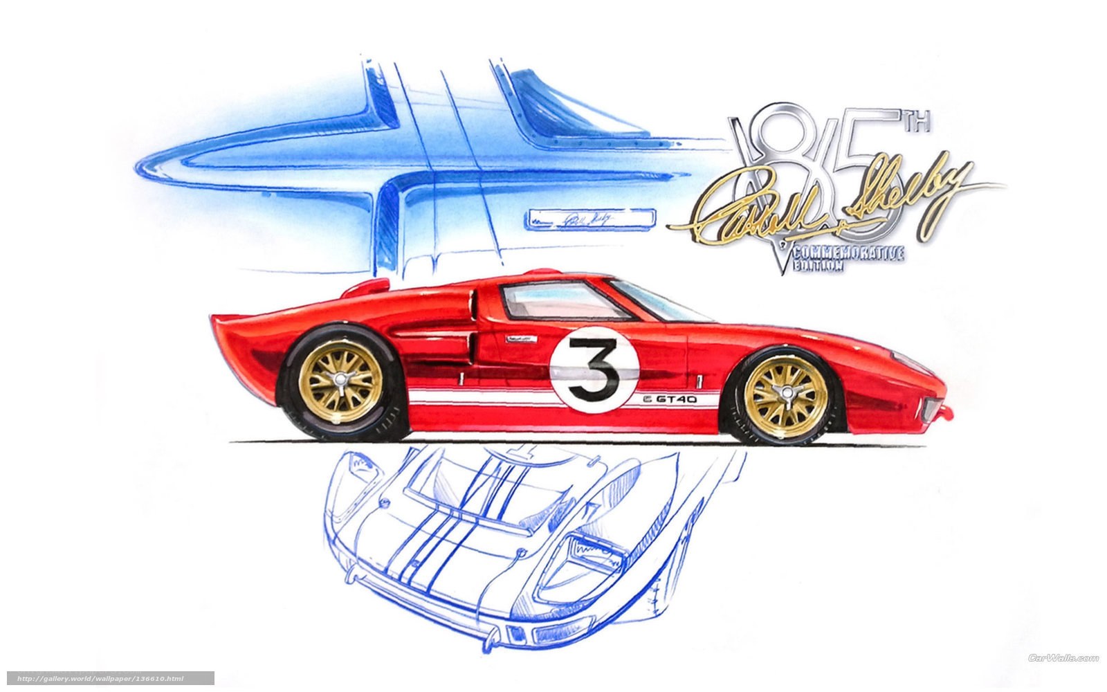 Ford GT40 race car sketch